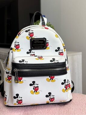 Disney x Loungefly Mickey Mouse Mini Backpack - White/Black/Red/Yellow